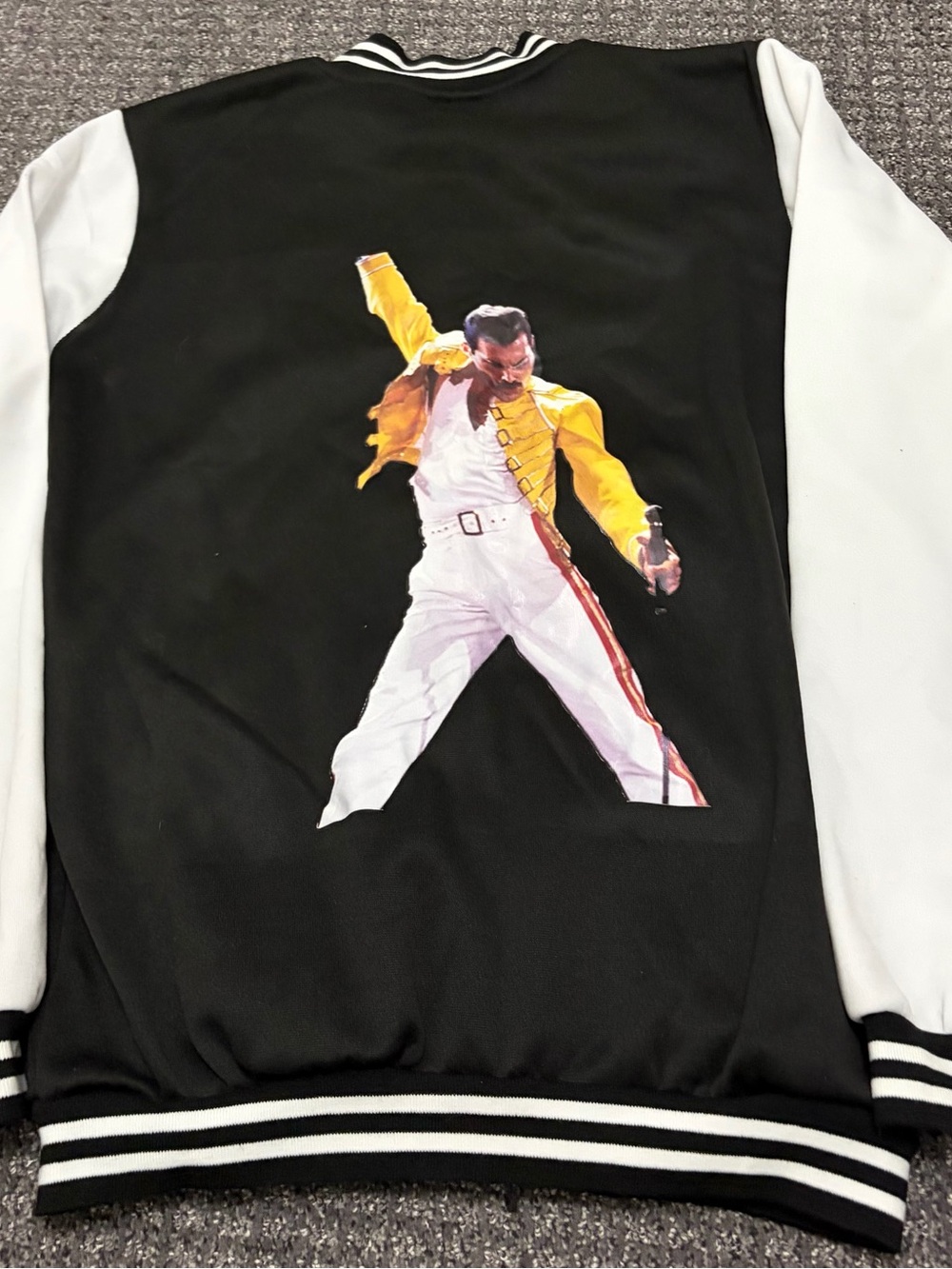 Black & White Freddie Mercury Varsity Jacket - Unbranded